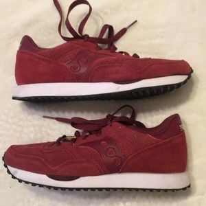 Madewell x Saucony Red Sneakers